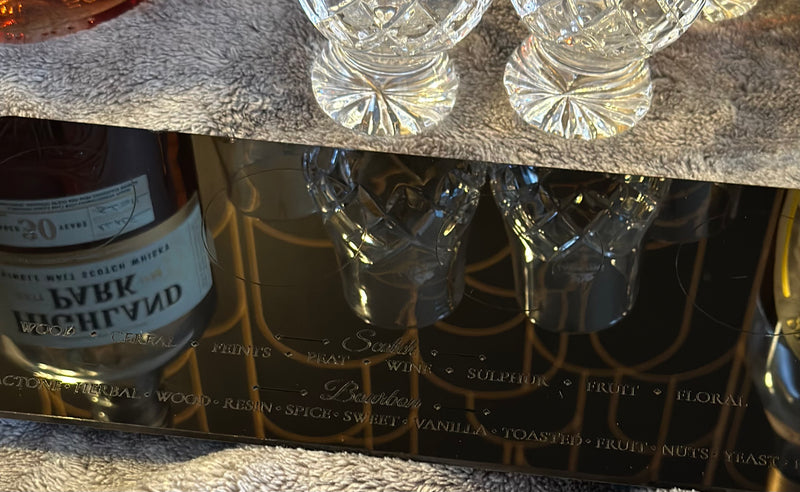 Wee (Mini) Black Acrylic Whiskey Tasting Board  *Most Popular