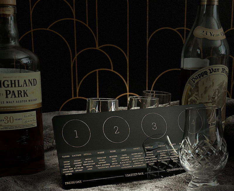 Wee (Mini) Black Acrylic Whiskey Tasting Board  *Most Popular